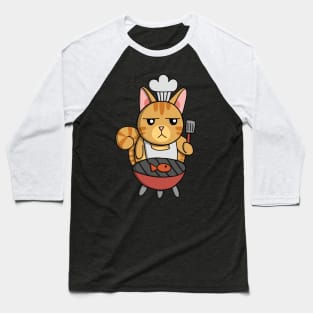 Orange Tabby Cat Chef Baseball T-Shirt